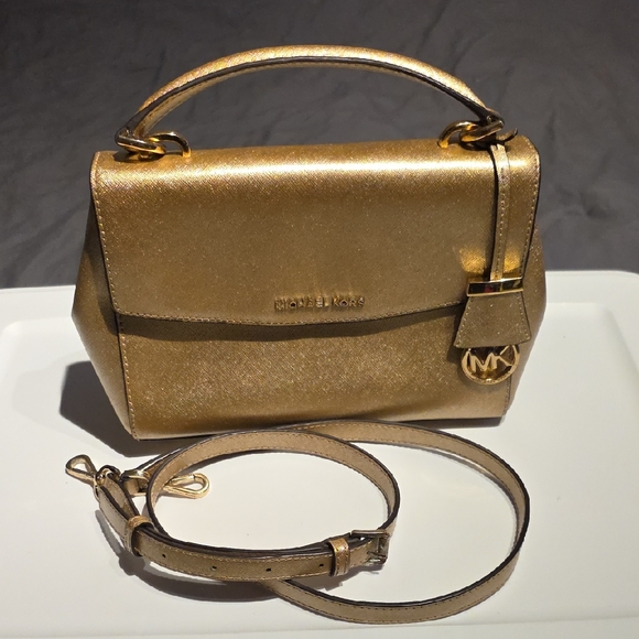 Michael Kors Handbags - Michael Kors Gold Satchel Bag